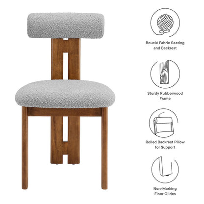 Torian Boucle Fabric Dining Chair Set of 2