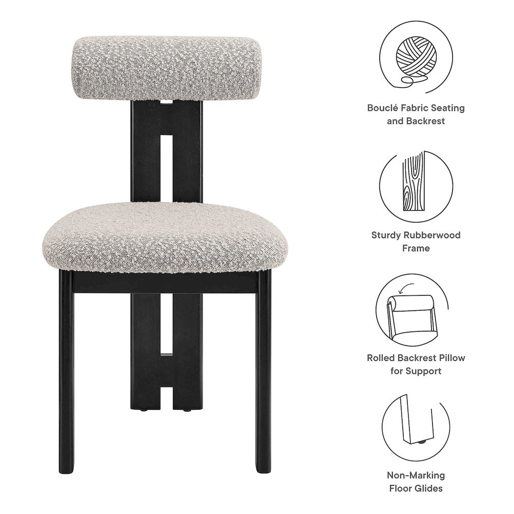 Torian Boucle Fabric Dining Chair Set of 2