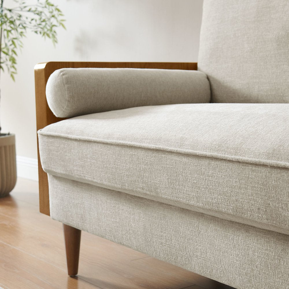 Kellan Heathered Weave Fabric Loveseat