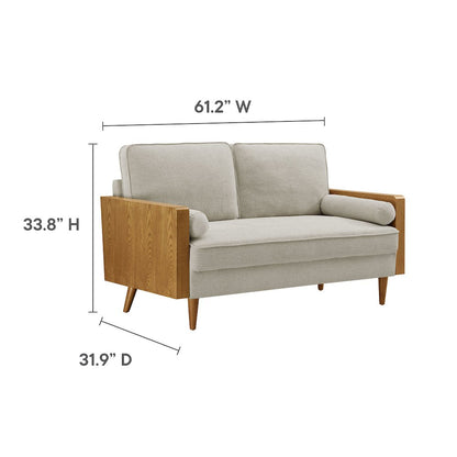 Kellan Heathered Weave Fabric Loveseat