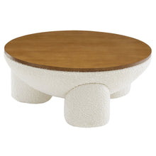 Tridome Round Boucle Upholstered Storage Coffee Table