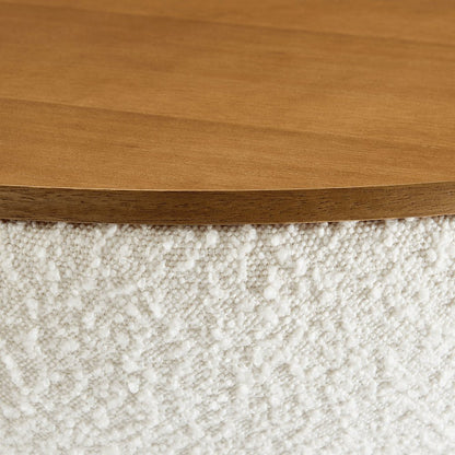 Tridome Round Boucle Upholstered Storage Coffee Table