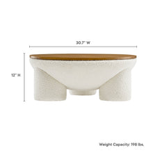 Tridome Round Boucle Upholstered Storage Coffee Table