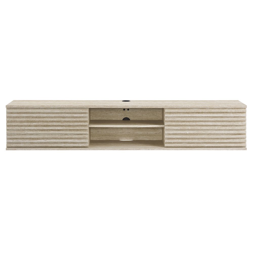 Render 70" Faux Travertine Wall-Mount Media Console TV Stand