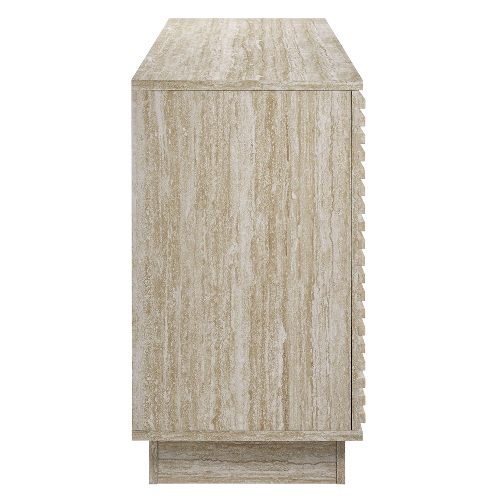 Render 70" Faux Travertine Sideboard Cabinet TV Stand
