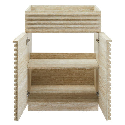 Render 24" Faux Travertine Bathroom Vanity Cabinet (Sink Not Included)