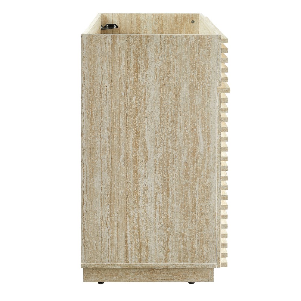 Render 36" Faux Travertine Bathroom Vanity Cabinet (Sink Not Included)