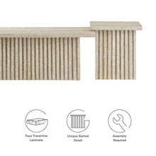Render Nesting Faux Travertine Coffee Tables Set of 2