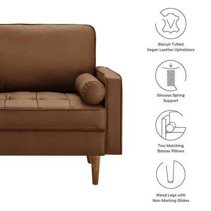 Valour Tufted Vegan Leather Accent Armchair