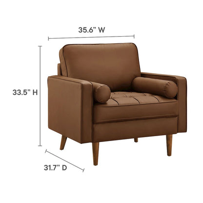 Valour Tufted Vegan Leather Accent Armchair