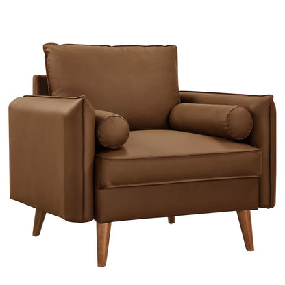 Revive Upholstered Vegan Leather Accent Armchair