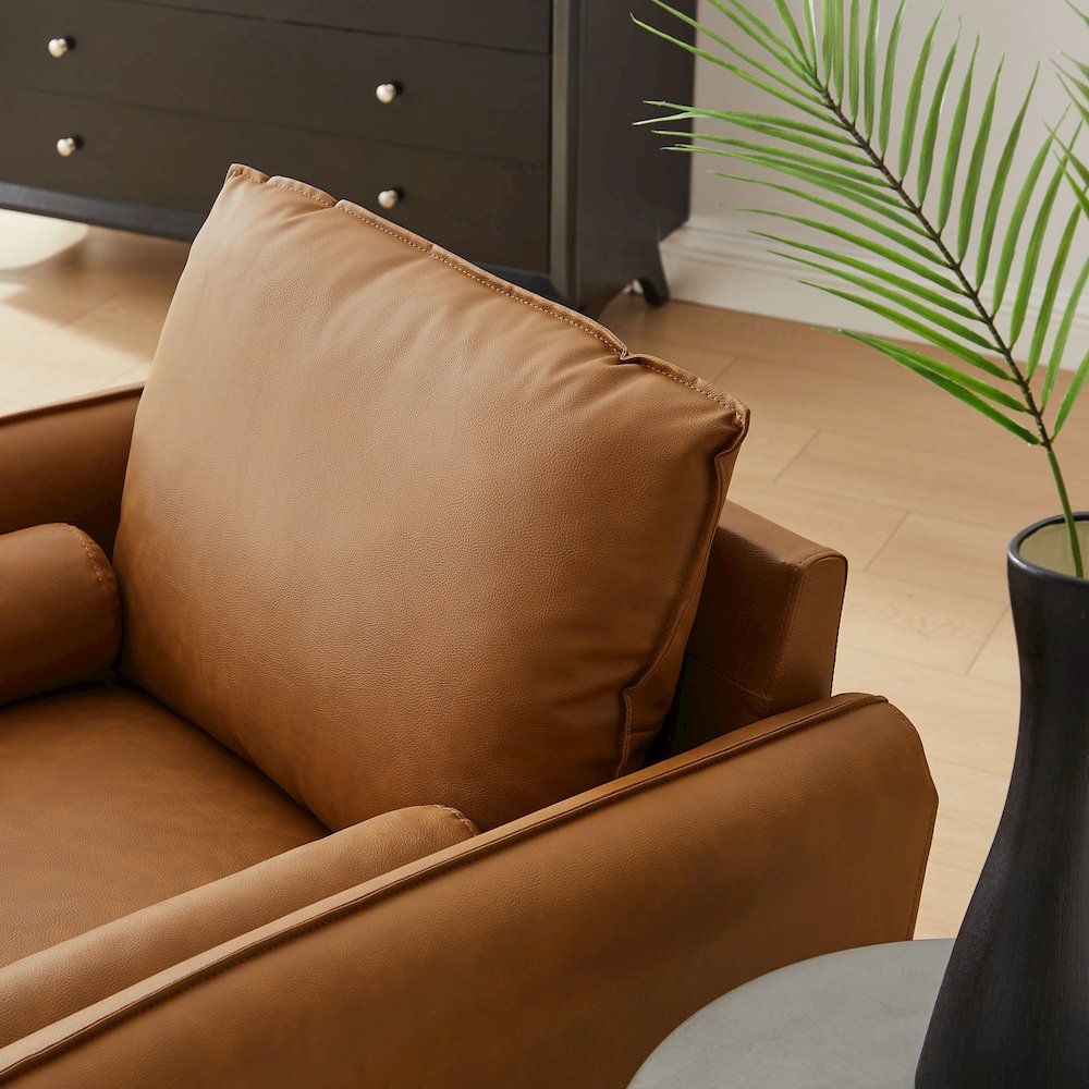 Revive Upholstered Vegan Leather Accent Armchair