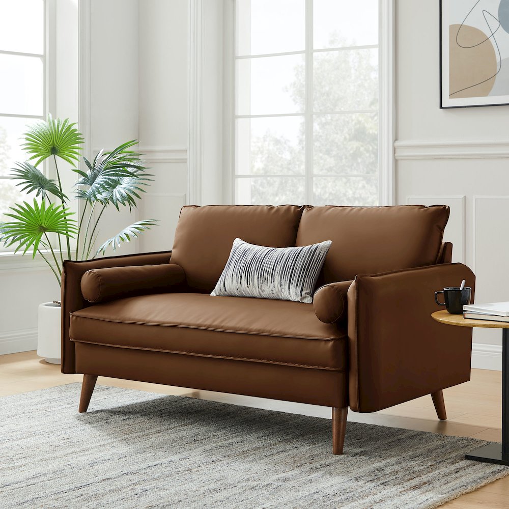 Revive Upholstered Vegan Leather Loveseat