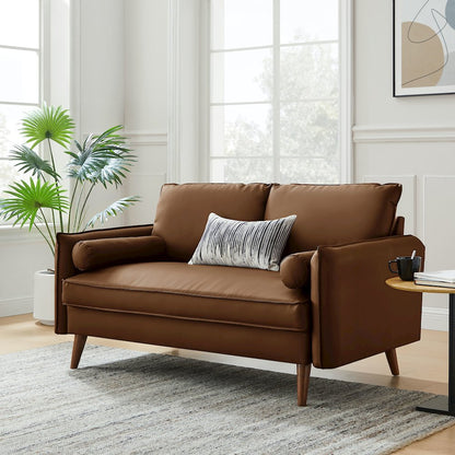 Revive Upholstered Vegan Leather Loveseat