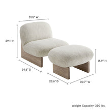 Loyal Boucle Fabric Accent Chair and Ottoman Set