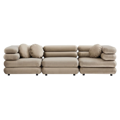 Jubilee 3-Piece Modular Performance Velvet Sectional Sofa