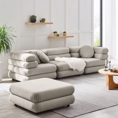 Jubilee 4-Piece Modular Performance Velvet Sectional Sofa
