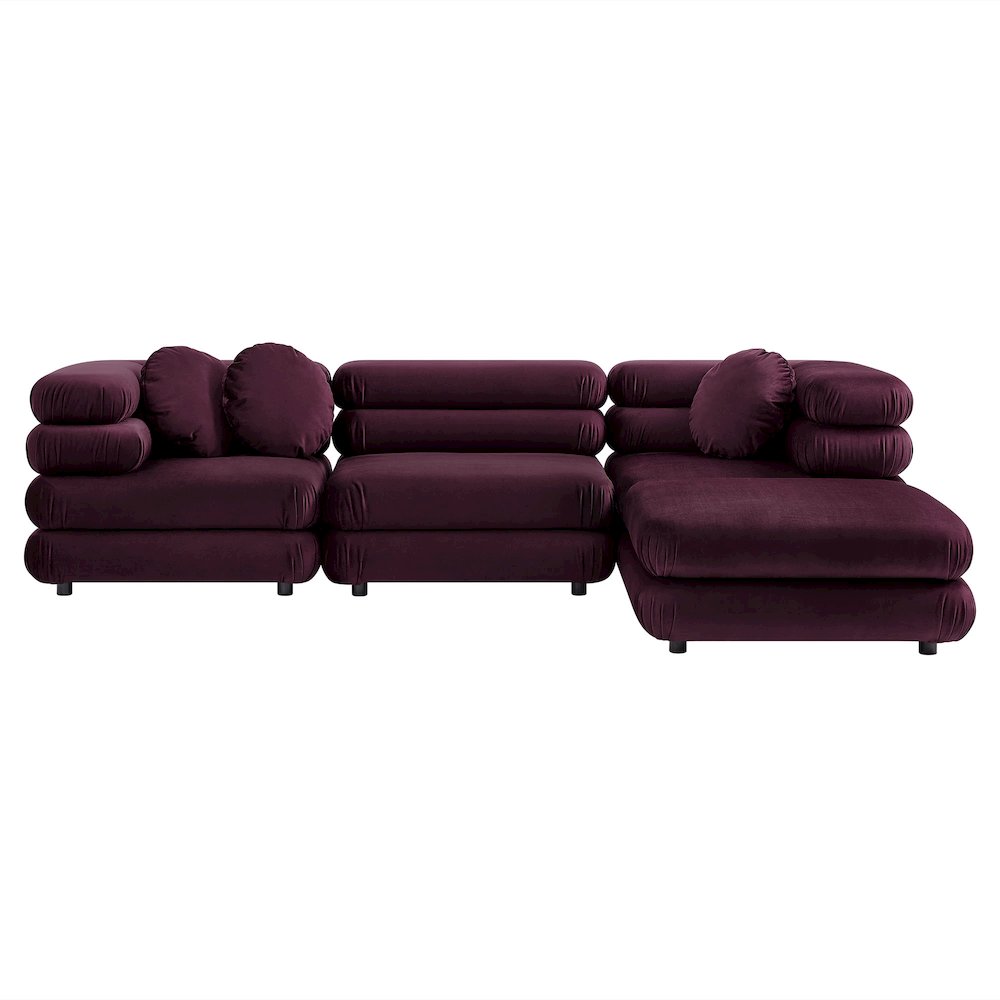 Jubilee 4-Piece Modular Performance Velvet Sectional Sofa