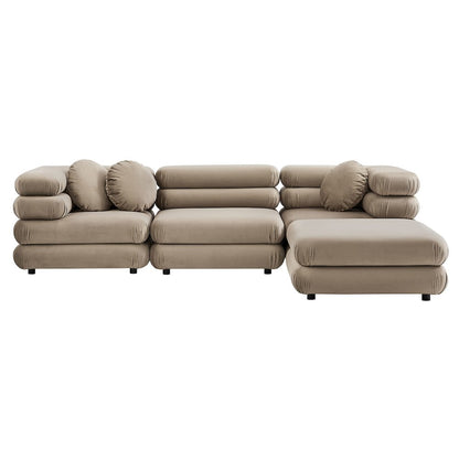 Jubilee 4-Piece Modular Performance Velvet Sectional Sofa