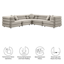 Jubilee 5-Piece Modular Performance Velvet Sectional Sofa