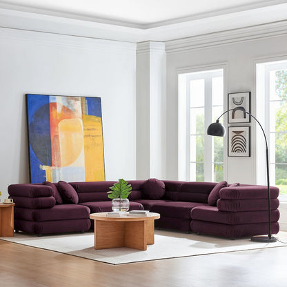 Jubilee 5-Piece Modular Performance Velvet Sectional Sofa