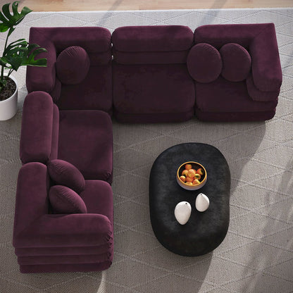 Jubilee 5-Piece Modular Performance Velvet Sectional Sofa