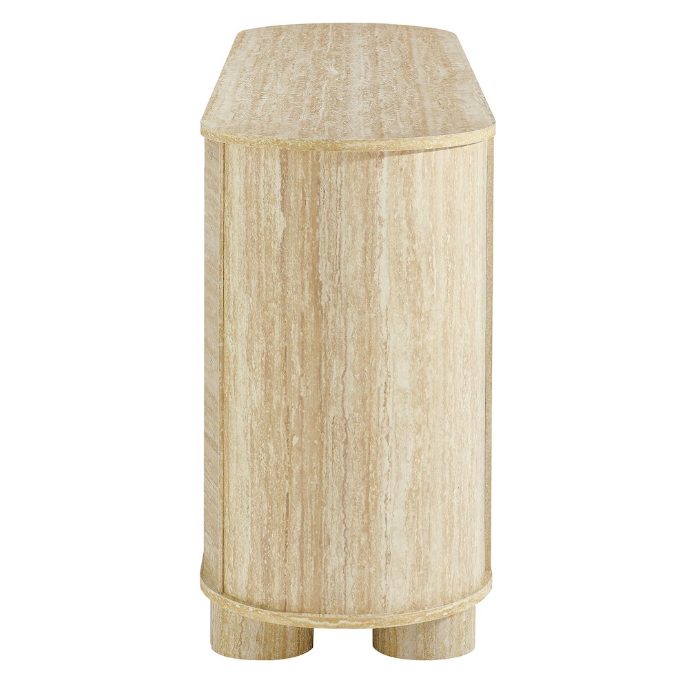 Overture 63” Oval Faux Travertine Sideboard