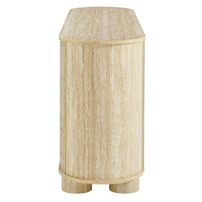 Overture 63” Oval Faux Travertine Sideboard