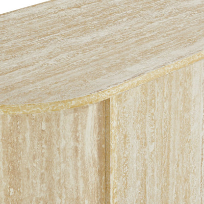 Overture 63” Oval Faux Travertine Sideboard