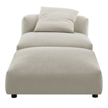 Solace Modular Upholstered Fabric Armless Chair and Ottoman Set