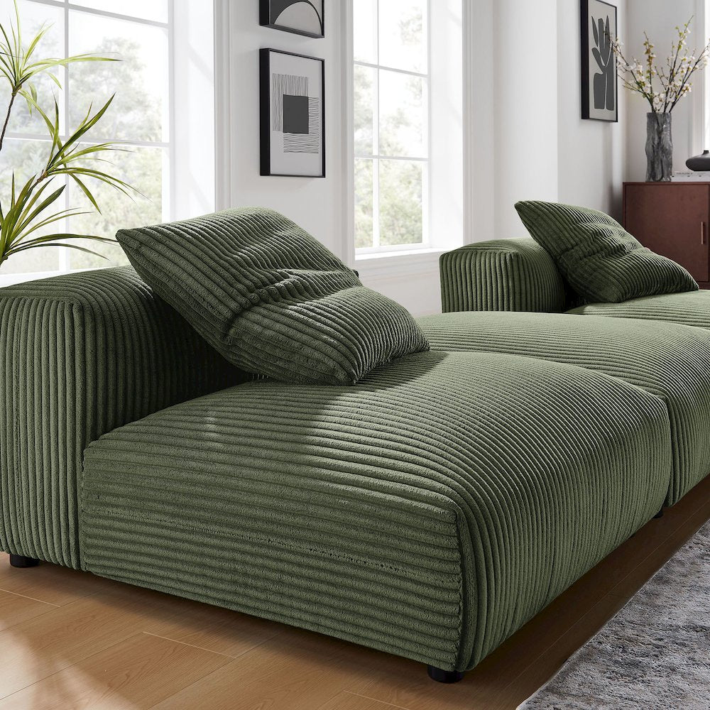 Solace 3-Piece Modular Corduroy Upholstered Sectional Sofa