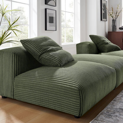 Solace 3-Piece Modular Corduroy Upholstered Sectional Sofa