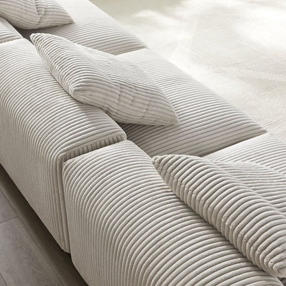 Solace 3-Piece Modular Corduroy Upholstered Sofa