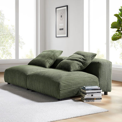 Solace 2-Piece Modular Corduroy Upholstered Sofa