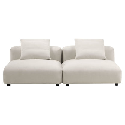 Solace 2-Piece Modular Upholstered Fabric Sofa
