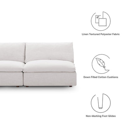 Commix Down Filled Overstuffed 2-Piece Armless Sectional Loveseat