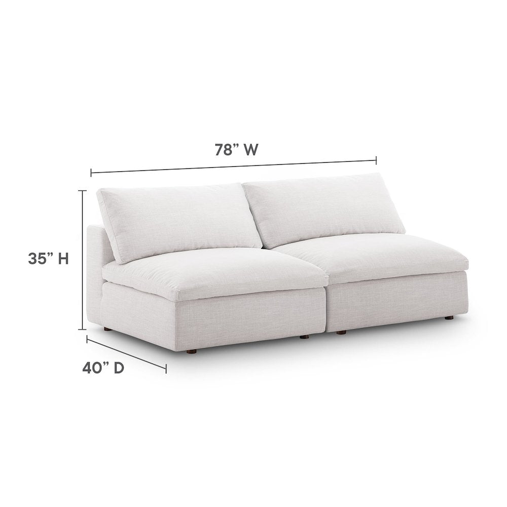 Commix Down Filled Overstuffed 2-Piece Armless Sectional Loveseat