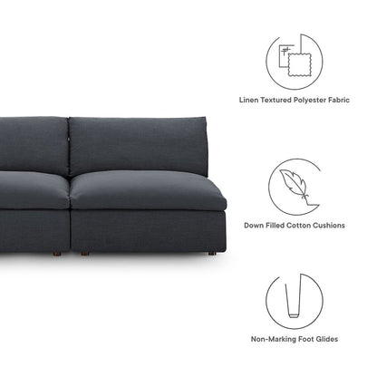Commix Down Filled Overstuffed 2-Piece Armless Sectional Loveseat