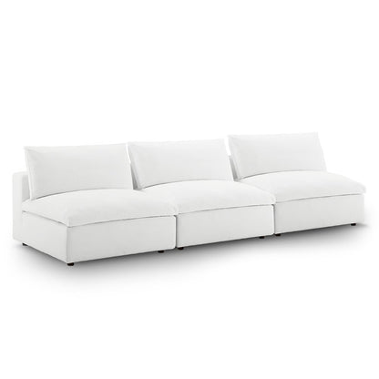 Commix Down Filled Overstuffed 3-Piece Armless Sectional Sofa