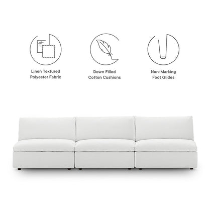 Commix Down Filled Overstuffed 3-Piece Armless Sectional Sofa