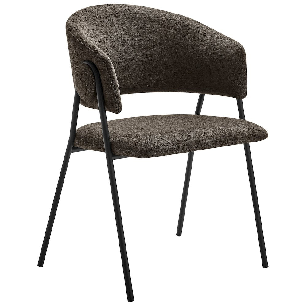 Nella Upholstered Heathered Chenille Dining Chairs Set of 2