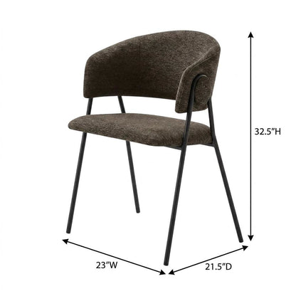 Upholstered Heathered Chenille Dining Chairs, Java Black, Set of 2