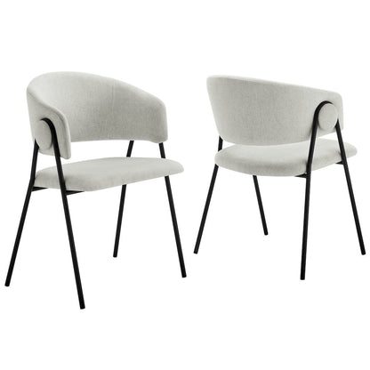 Nella Upholstered Heathered Chenille Dining Chairs Set of 2