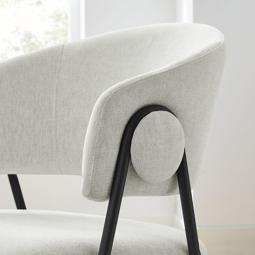 Nella Upholstered Heathered Chenille Dining Chairs Set of 2