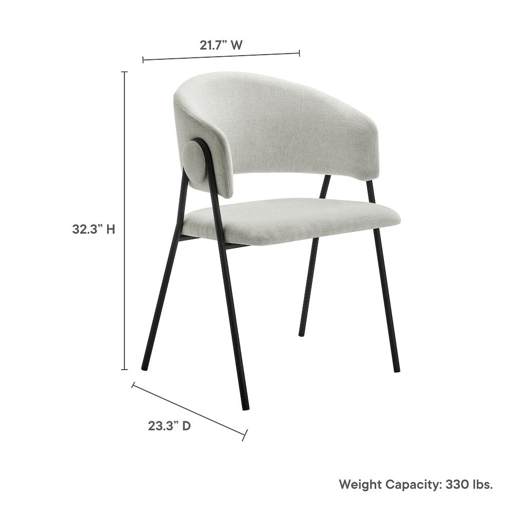 Nella Upholstered Heathered Chenille Dining Chairs Set of 2