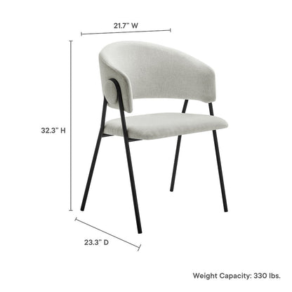 Nella Upholstered Heathered Chenille Dining Chairs Set of 2