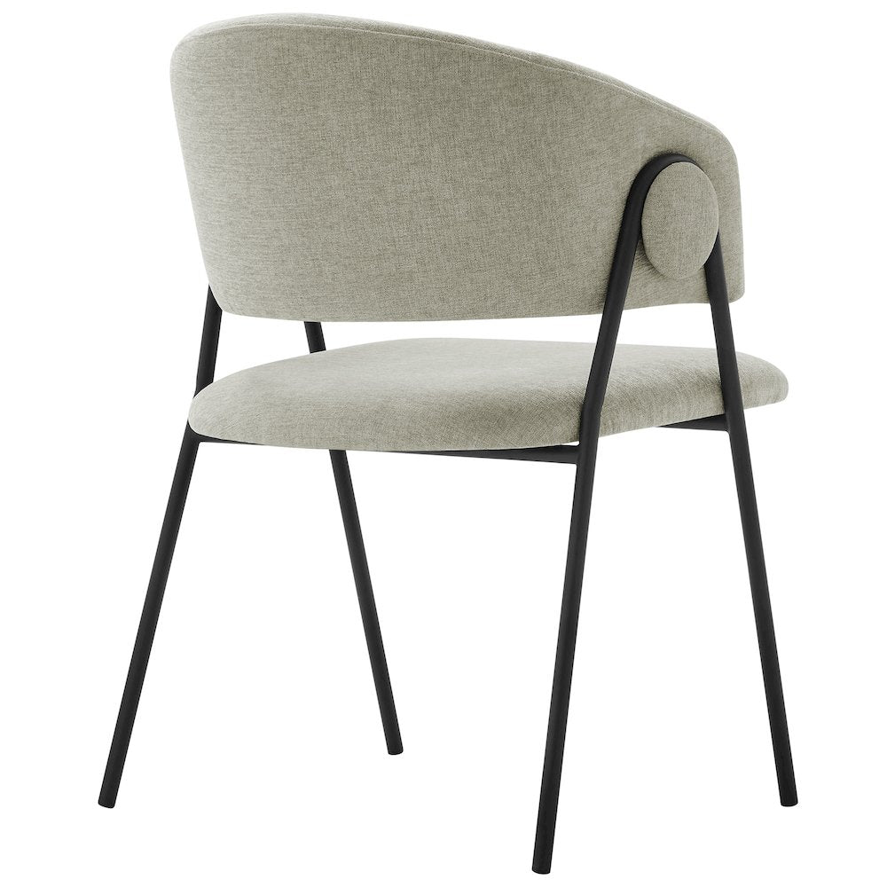 Nella Upholstered Heathered Chenille Dining Chairs Set of 2