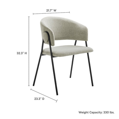 Nella Upholstered Heathered Chenille Dining Chairs Set of 2