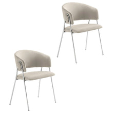 Upholstered Performance Velvet Barrel Dining Chair, Almond Silver, Set of 2