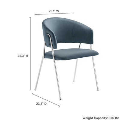 Nella Upholstered Performance Velvet Dining Chair Set of 2